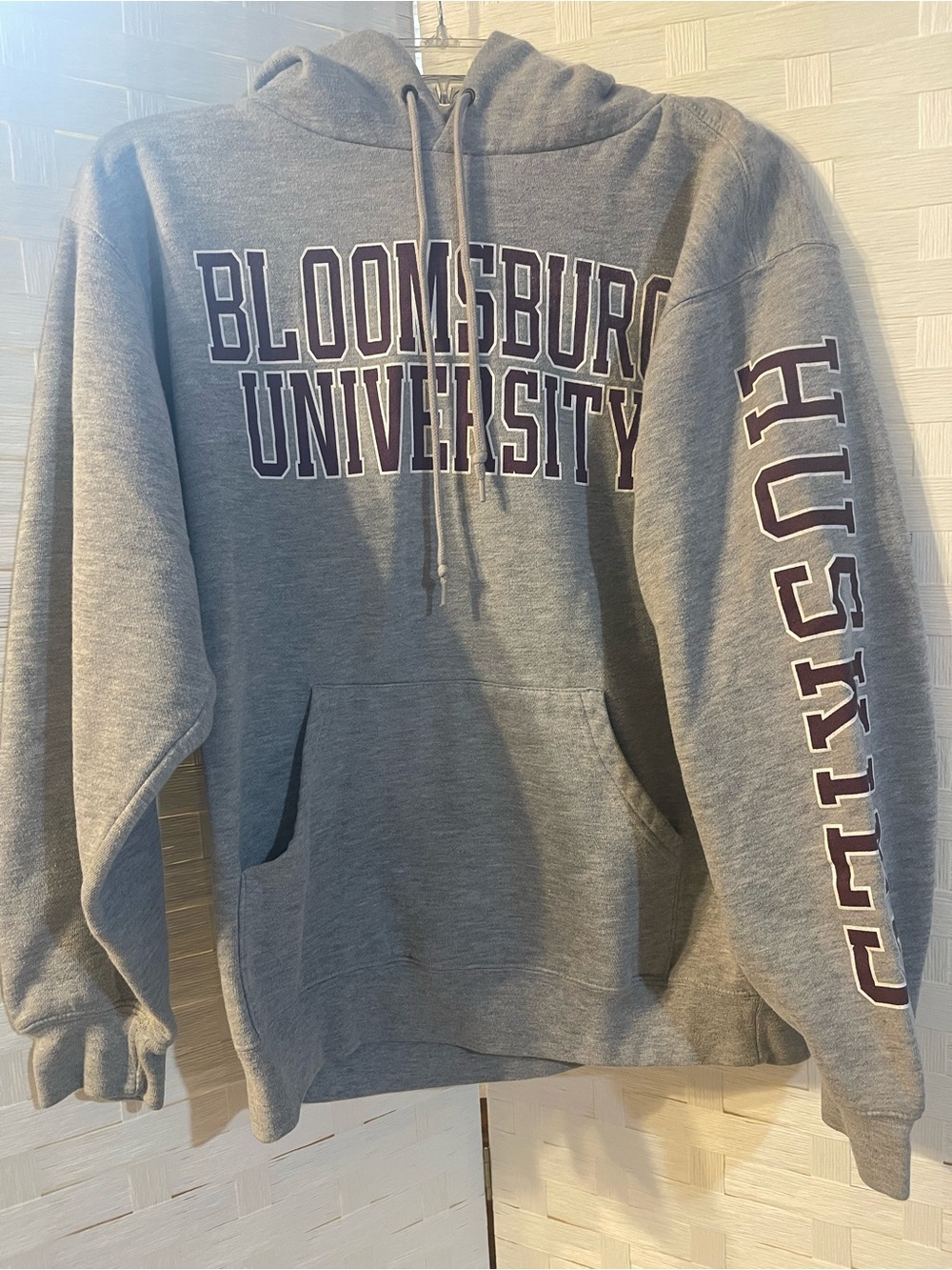 Vintage Jansport Bloomsburg University Spellout Hoodie Gray Unisex Medium